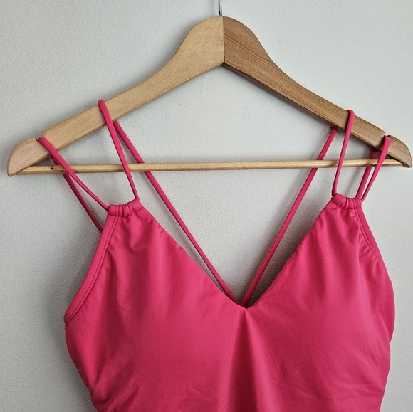 NWT Shade & Shore x Target Swimsuit Plunged Neckline‎ Tie Back Pink size Large - Picture 3 of 7